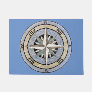 Kompass-Rose Nautical Mosaik Design Fußmatte