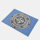 Kompass-Rose Nautical Mosaik Design Fußmatte (Schrägansicht)