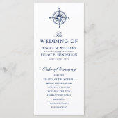 Kompass-Rose | Nautical Wedding Program Programm (Vorderseite)
