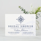 Kompass-Rose | Nautisches thematisches Brautparty Einladung (Stehend Vorderseite)