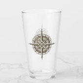 Kompass Rose Navigator Map Glas (Vorderseite)