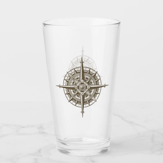 Kompass Rose Navigator Map Glas (Vorderseite)