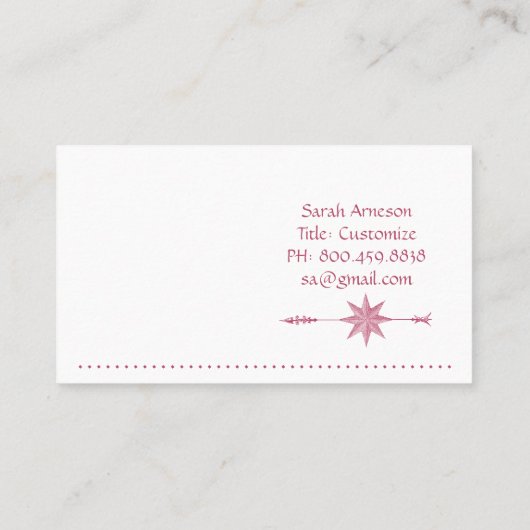 Kompass-Rose-Pfeil Visitenkarte (Rückseite)