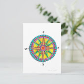 Kompass-Rose Postkarte (Stehend Vorderseite)