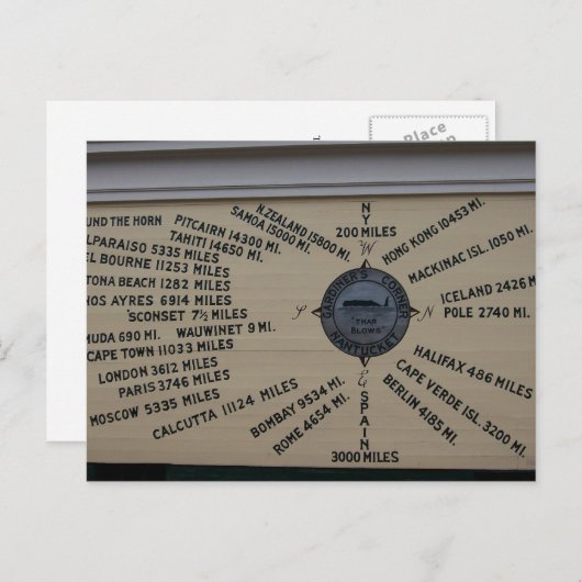 Kompass-Rose Postkarte (Vorne/Hinten)