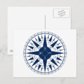 Kompass-Rose Postkarte (Vorne/Hinten)