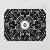 Kompass-Rose - Postkarte (Schwarzes) (Vorderseite)