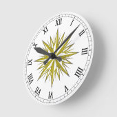 Kompass-Rose Runde Wanduhr (Winkel)