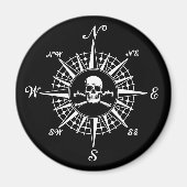 Kompass-Rose Schädel 1 Magnet (Vorne)