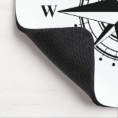 Kompass-Rose - Schwarz & Weiß Mousepad (Ecke)