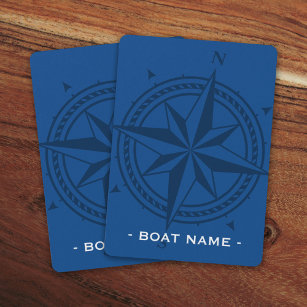 Kompass-Rose und Name des benutzerdefinierten Boot Spielkarten