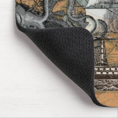 Kompass-Rose Vintager Nautischer Oktopus Mousepad (Ecke)