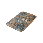 Kompass-Rose Vintages Nautical Octopus-Schiff Badematte (Schrägansicht)