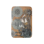 Kompass-Rose Vintages Nautical Octopus-Schiff Badematte (Vorderseite Vertikal)