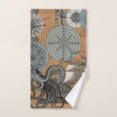 Kompass-Rose Vintages Nautical Octopus-Schiff Badhandtuch Set (Handtuch)