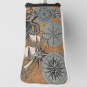 Kompass-Rose Vintages Nautical Octopus-Schiff Golf Headcover (Rotieren 90)