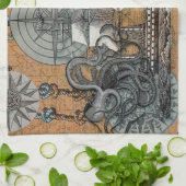 Kompass-Rose Vintages Nautical Octopus-Schiff Handtuch (Gefaltet)