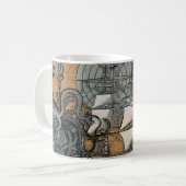 Kompass-Rose Vintages Nautical Octopus-Schiff Kaffeetasse (Vorderseite Links)