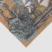 Kompass-Rose Vintages Nautical Octopus-Schiff Seidenpapier (Ausschnitt)