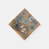 Kompass-Rose Vintages Nautical Octopus-Schiff Serviette (Ecke)