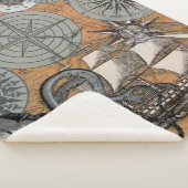 Kompass-Rose Vintages Nautical Octopus-Schiff Sherpadecke (3/4)