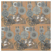 Kompass-Rose Vintages Nautical Octopus-Schiff Stoff (Muster)