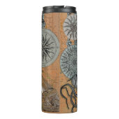 Kompass-Rose Vintages Nautical Octopus-Schiff Thermosbecher (Rückseite)