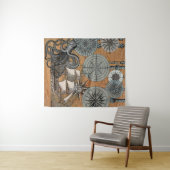 Kompass-Rose Vintages Nautical Octopus-Schiff Wandteppich (Beispiel (Horizontal))