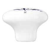 Kompass-Rosen-Blau Keramikknauf (Seitenansicht)