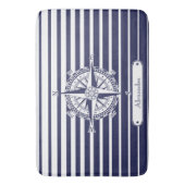 Kompass-Rosen-blaue Streifen Badematte (Vorderseite Vertikal)