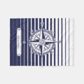 Kompass-Rosen-blaue Streifen Fleecedecke (Vorderseite (Horizontal))