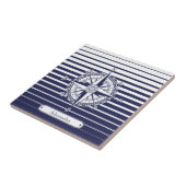 Kompass-Rosen-blaue Streifen Fliese (Seite)