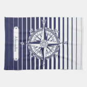 Kompass-Rosen-blaue Streifen Handtuch (Horizontal)