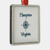 Kompass-Rosen-Logo Hamptons Virginia Ornament Aus Metall (Rechts)