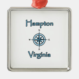 Kompass-Rosen-Logo Hamptons Virginia Ornament Aus Metall