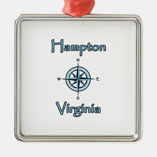Kompass-Rosen-Logo Hamptons Virginia Ornament Aus Metall (Vorne)