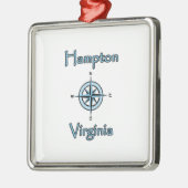 Kompass-Rosen-Logo Hamptons Virginia Ornament Aus Metall (Links)