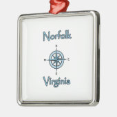 Kompass-Rosen-Logo Norfolks Virginia Silbernes Ornament (Links)