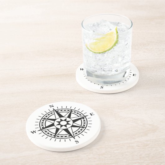 Kompass-Rosen-Sandstein-Untersetzer Untersetzer (Seite)