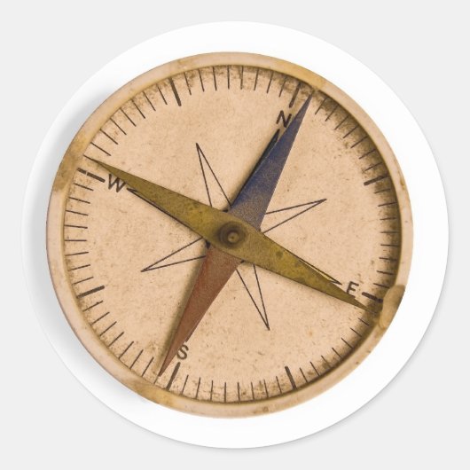 Kompass Runder Aufkleber (Vorderseite)