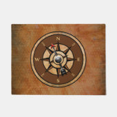 Kompass Rustikales braunes Schönheitsdesign Fußmatte (Vorderseite)