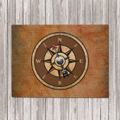 Kompass Rustikales braunes Schönheitsdesign Fußmatte