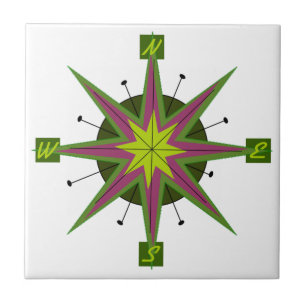 Kompass-Schräg-Design Fliese