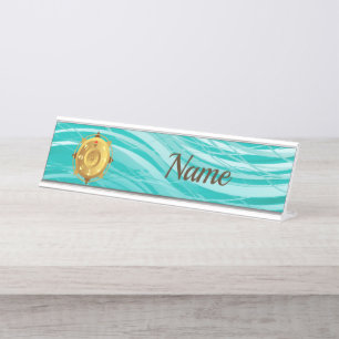 Kompass Schreibtischnamensplakette