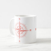Kompass-Seereise-Nordsüdostwesten Kaffeetasse (Vorderseite Links)