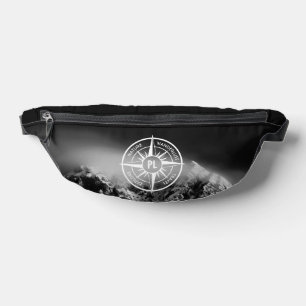 Kompass-Stern-Emblem-Monogramm dramatische Berge Bauchtasche
