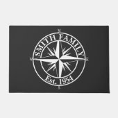 Kompass-Stern-Monogramm personalisierbares Emblem Fußmatte (Vorderseite)