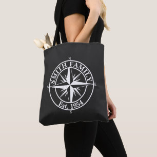 Kompass-Stern-Monogramm personalisierbares Emblem Tasche