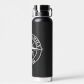 Kompass-Stern-Monogramm personalisierbares Emblem Trinkflasche (Rückseite)