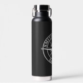 Kompass-Stern-Monogramm personalisierbares Emblem Trinkflasche (Vorne)